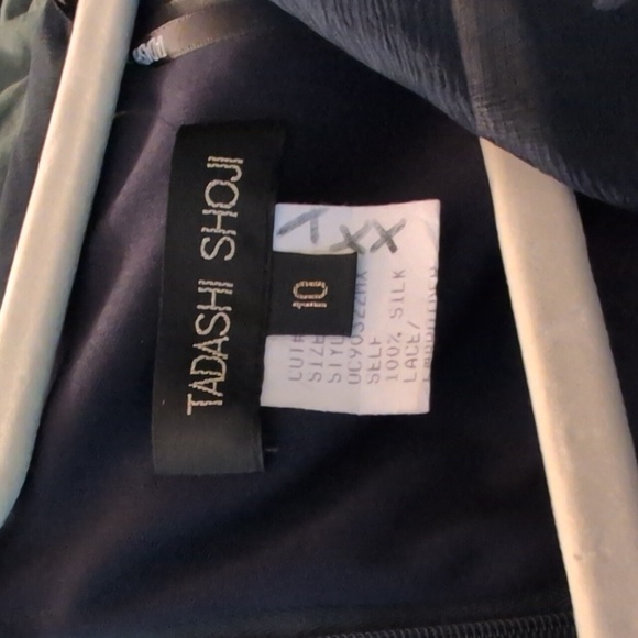 Tadashi Shoji Mesh Silk Overlay Embroidered Sheath Dress - Picture 4 of 4